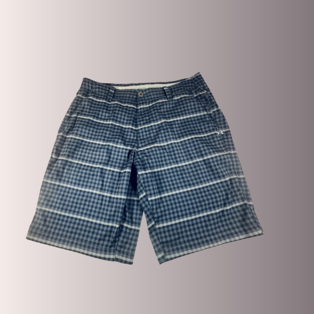 Under Armour Men's Size 36 Chino Shorts Golf Performance Blue Checked